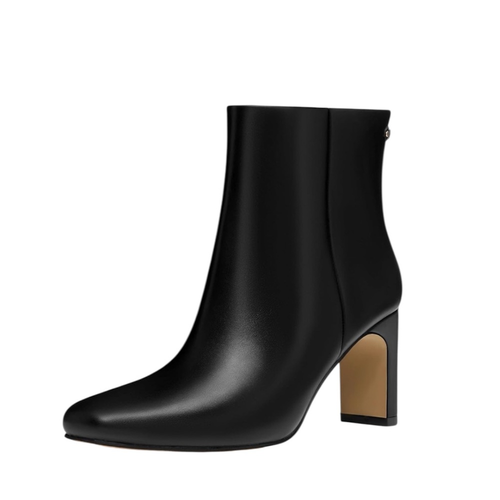 NEW Athlefit Black Ankle Fashion Square Toe Chunky Heeled Short Booties 6.5